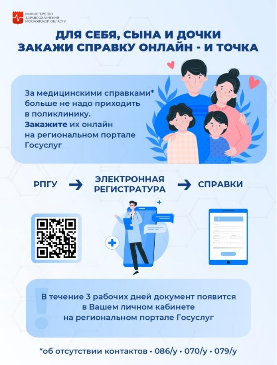 Подольчане могут получить 4 вида медсправок онлайн Подольчане могут получить 4 вида медсправок онлайн