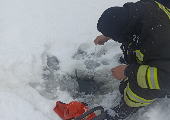 Информируем подольчан: толщина льда на реке Пахре 5 февраля