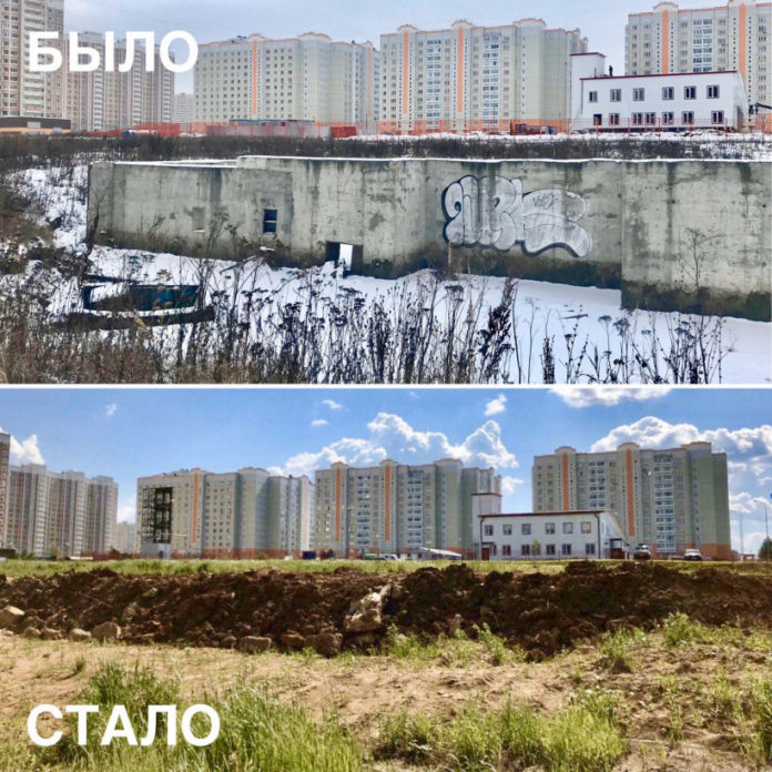 На улице 43-й Армии снесли объект незавершенного строительства