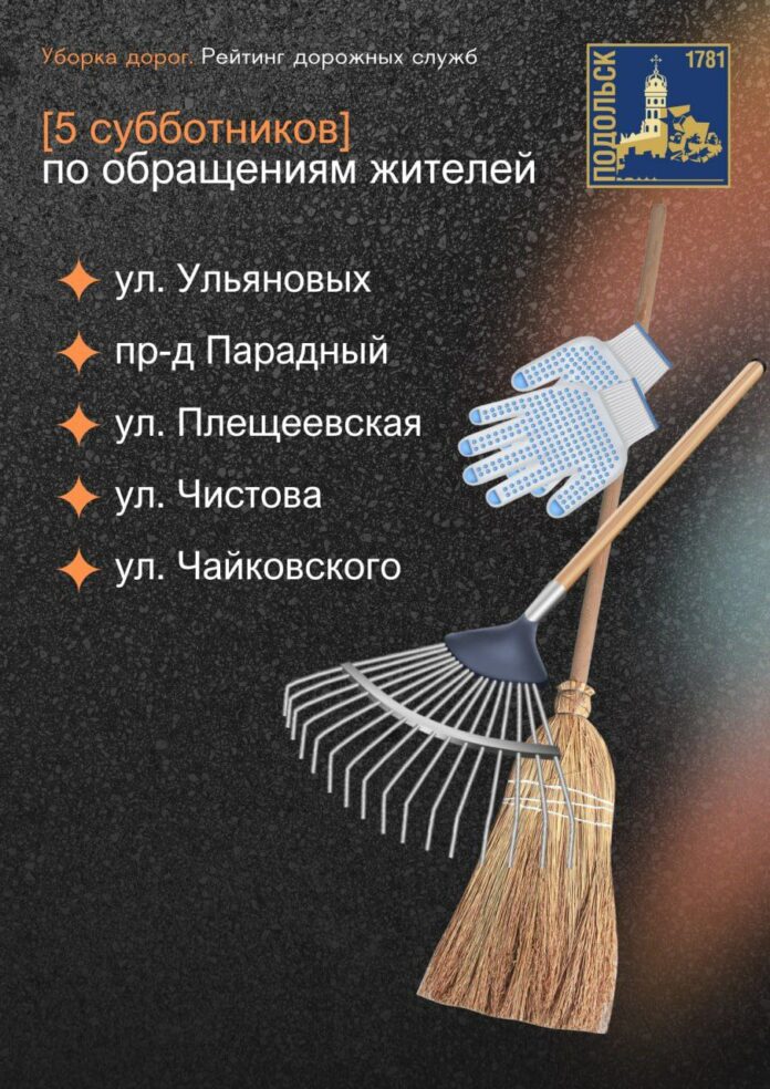 Продолжается масштабная весенняя уборка улично-дорожной сети Подольска Продолжается масштабная весенняя уборка улично-дорожной сети Подольска