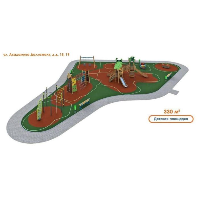В микрорайоне Кузнечики проходит реконструкция хоккейной площадки и установка игровой площадки для детей