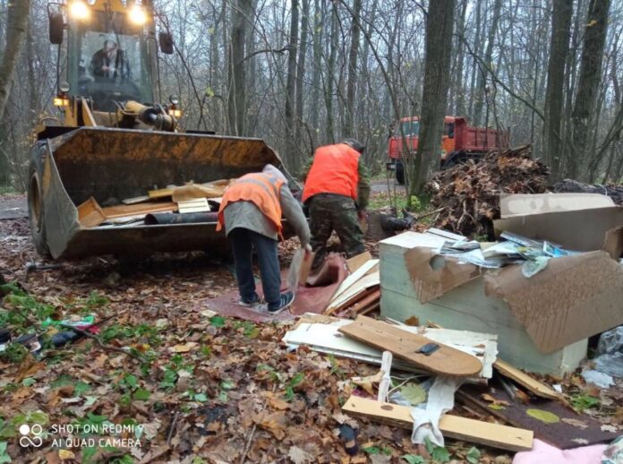 Несанкционированный навал мусора обнаружен и ликвидирован в Дубровицах Несанкционированный навал мусора обнаружен и ликвидирован в Дубровицах