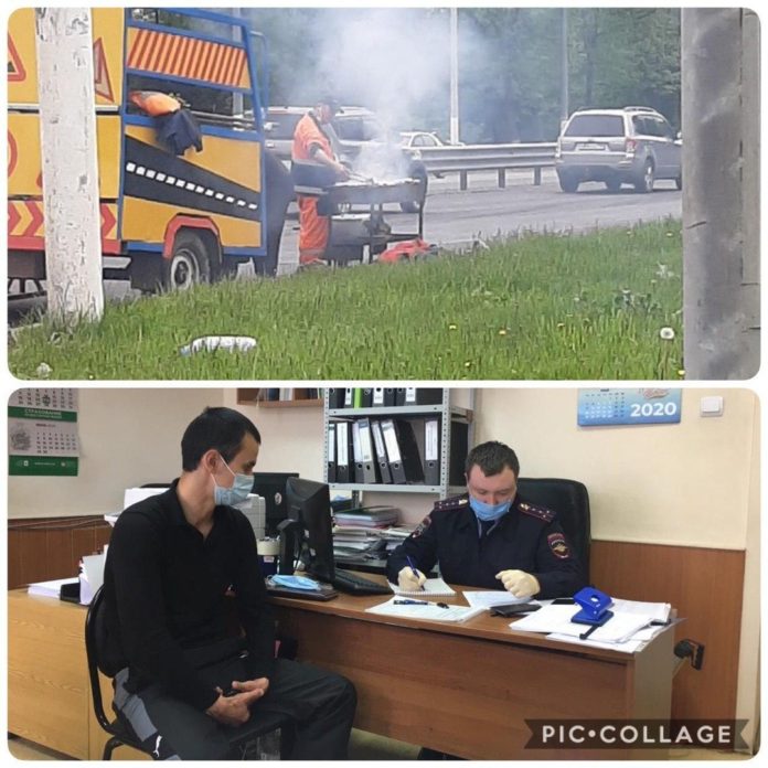 На сотрудника организации, осуществляющей дорожные работы, был составлен протокол за административное правонарушение на Большой...