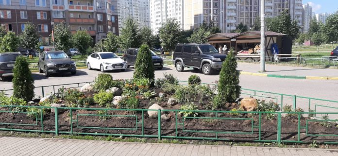 В Кузнечиках появились две новые оригинальные клумбы