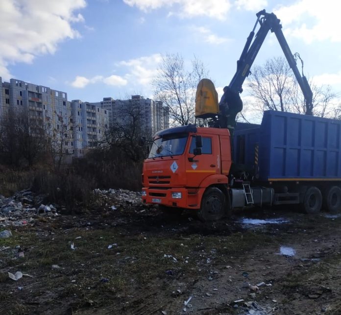 Мусорную свалку ликвидировали вблизи деревни Акишово Городского округа Подольск
