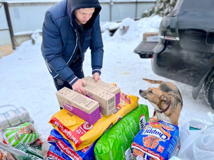 Молодогвардейцы передали корм в частный приют для животных в Городском округе Подольск