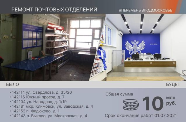 Продолжается работа по приведению в порядок помещений «Почты России в Большом Подольске Продолжается работа по приведению в порядок помещений «Почты России в Большом Подольске
