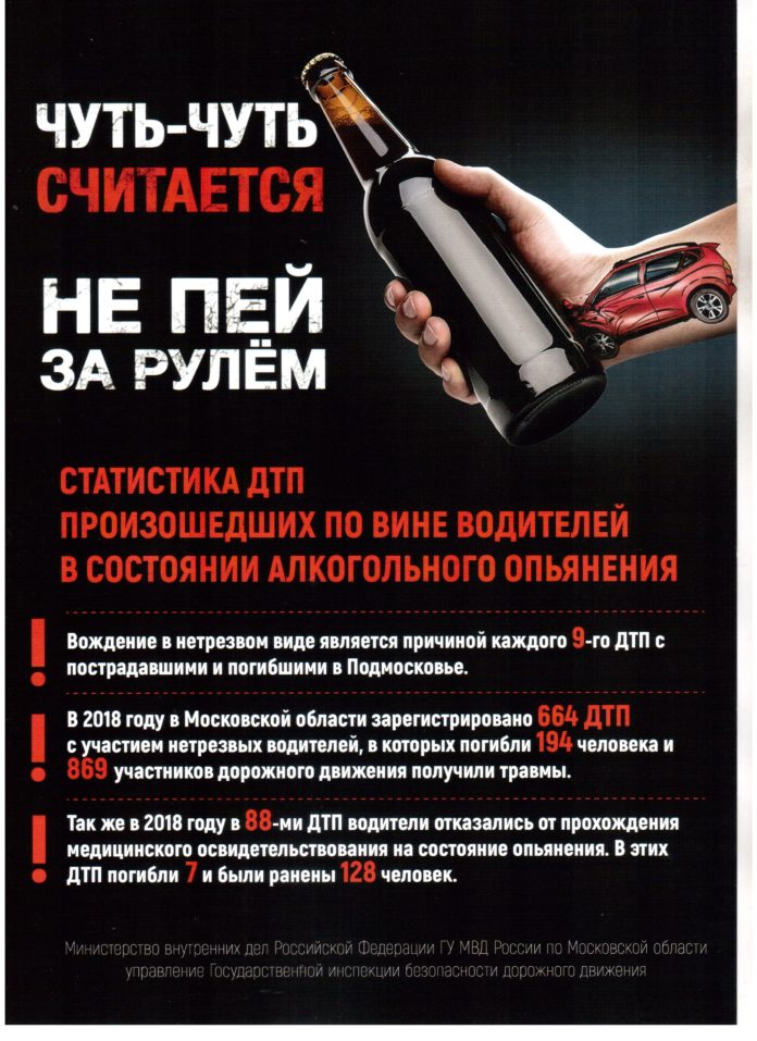 Профилактическое мероприятие «Нетрезвый водитель» состоялось в Подольске
