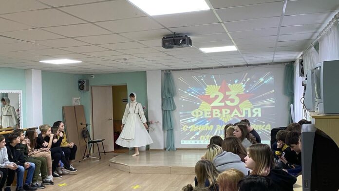Для учеников Гимназии им.Подольских курсантов, состоялось мероприятие, посвящённое 23 февраля