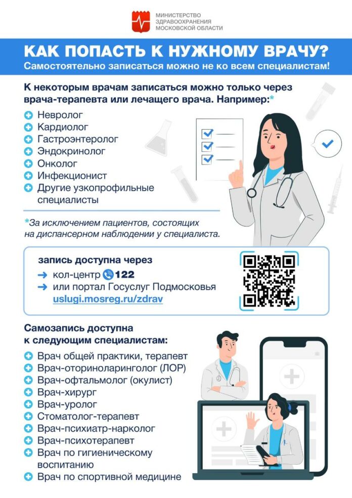 Памятка для жителей Московской области: как попасть к нужному врачу