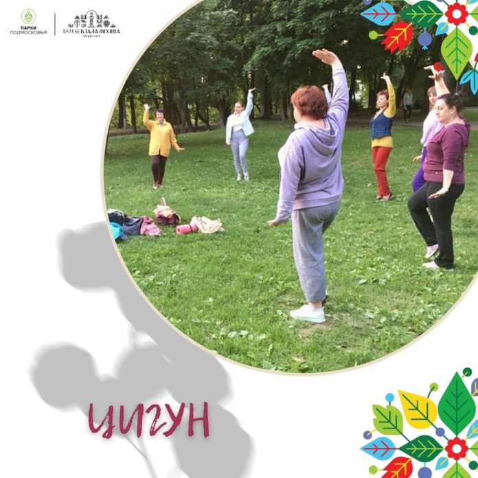 Занятия по гимнастике цигун в парке имени В. Талалихина Занятия по гимнастике цигун в парке имени В. Талалихина