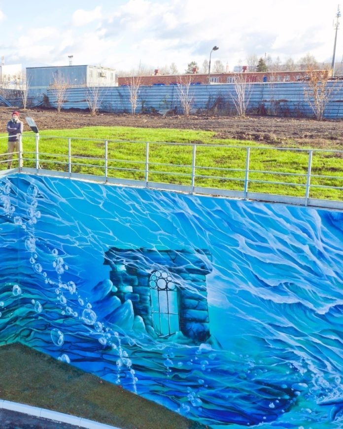 Граффити «Подводное царство» стало украшением обновленных очистных сооружений